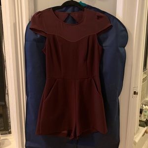 Bcbg burgundy rhomper